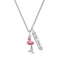 thumbnail image 1 of Delight Jewelry Silvertone Flamingo with Dangle Legs Silvertone Hope Anchors the Soul Bar Charm Necklace, 23", 1 of 4