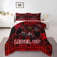 thumbnail image 2 of Erosebridal Gaming Player Bedding King Comforter Set, Neon Rectangle Down Comforter, Gamepad Gamer Decor, Lightweight 3pcs, 2 of 7