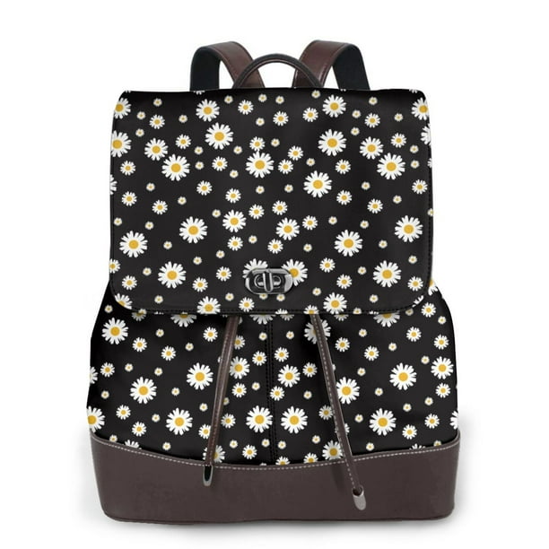 Disketp Daisy Mochila de Cuero para Mujer, Bolso de Espalda Antirrobo con Estilo para Viaje, Trabajo y Uso Diario