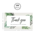thumbnail image 4 of Koyal Wholesale Thank You For Supporting My Small Business Cards, Line Design Tropical Leaves, 100-Pack, 2 x 3.5- Inch, 4 of 5