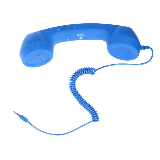 1X Auricular Micrófono de Microteléfono de Teléfono Accesorio de sonido para Llamadas Suaves Fácil de de Teléfono Ordenad Azul