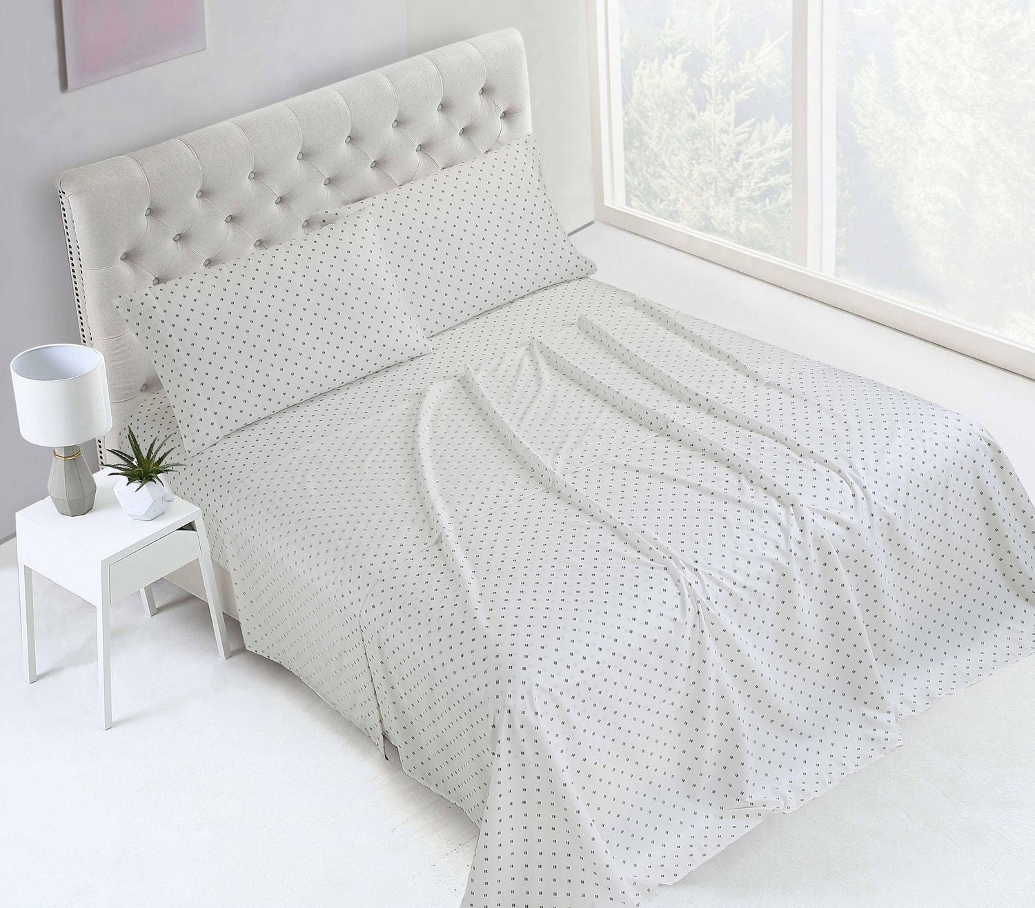 4 Piece Printed Microfibre Sheet Set