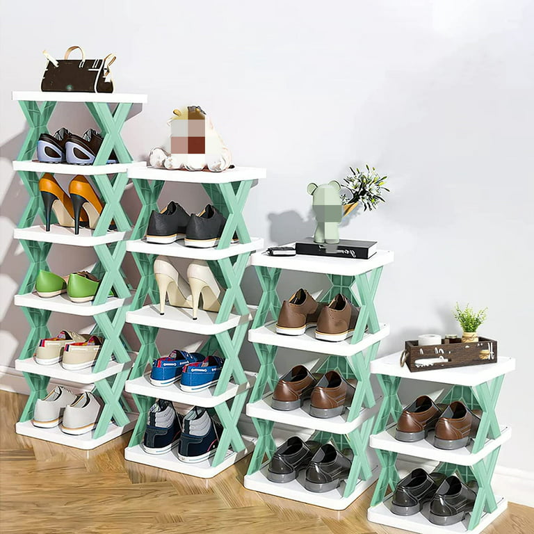 Baffect 8 Tier Shoe Rack, Free Standing Shoe Storage Organizer for Closet,  Plastic Stackable Shoe Storage Tower, Vertical Shoe Holder For Entryway
