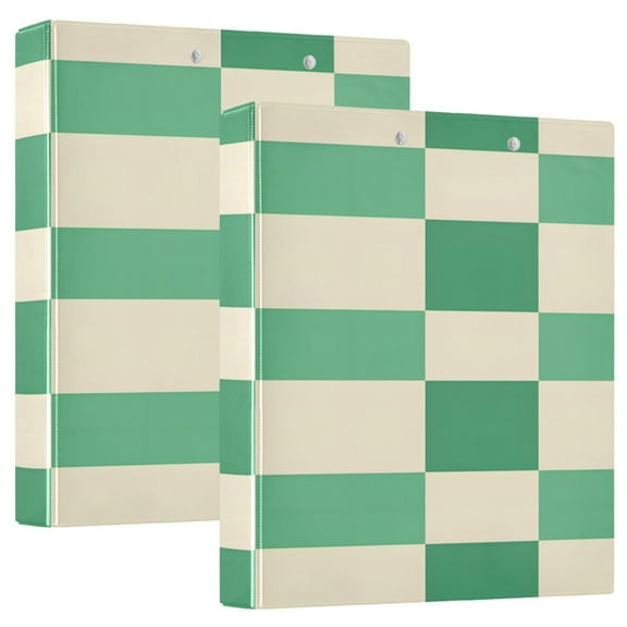 ALAZA Checkered Grid-t3 Hardcover 3 Ring Binder 1.5" Round Rings Interior Pockets Binders Organizer 2 Pack