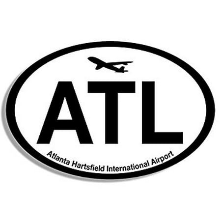 Oval ATL Atlanta Airport Code Sticker Decal (ga jet fly air hub pilot) 3 x 5