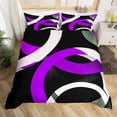 thumbnail image 2 of Erosebridal Geometric Round Comforter Cover Twin,Black Purple Bedding Twin Size,Abstract Artwork Duvet Cover Twin,Lightweight Circle Room Decor(No Comforter),Reversible,3pcs, 2 of 7