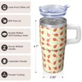thumbnail image 3 of 20oz Barnyard Chicken Tumbler with Handle Insulated Travel Mug Charming Birthday Christmas Gift for Chicken Fans Women Men Cup Holder Friendly Durable Build Hot Tea Cold Water Office Daily Use, 3 of 6