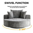 thumbnail image 2 of 55''l Grey Chenille Foam Swivel Sleeper, Fluffy Modern For Living, Bedroom, Lounge, Projection Room, 360 Degree Spin, Easy Setup Chair, 55''l, Rotation Living Space, Area, Grey, Install, 2 of 6