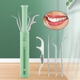 thumbnail image 3 of Neinkie 4Pcs/Set Dental Calculus Remover with Storage Tube Portable Simple Safe Effective Reduce Gingivitis Risk Lightweight Stainless Steel Toothpick Set for Home, 3 of 9