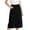 Black, variant on Girls Elastic Waist A-Line Denim Midi Skirt Casual Long Skirt with Pockets Summer Solid Skirt for 4-15 Years