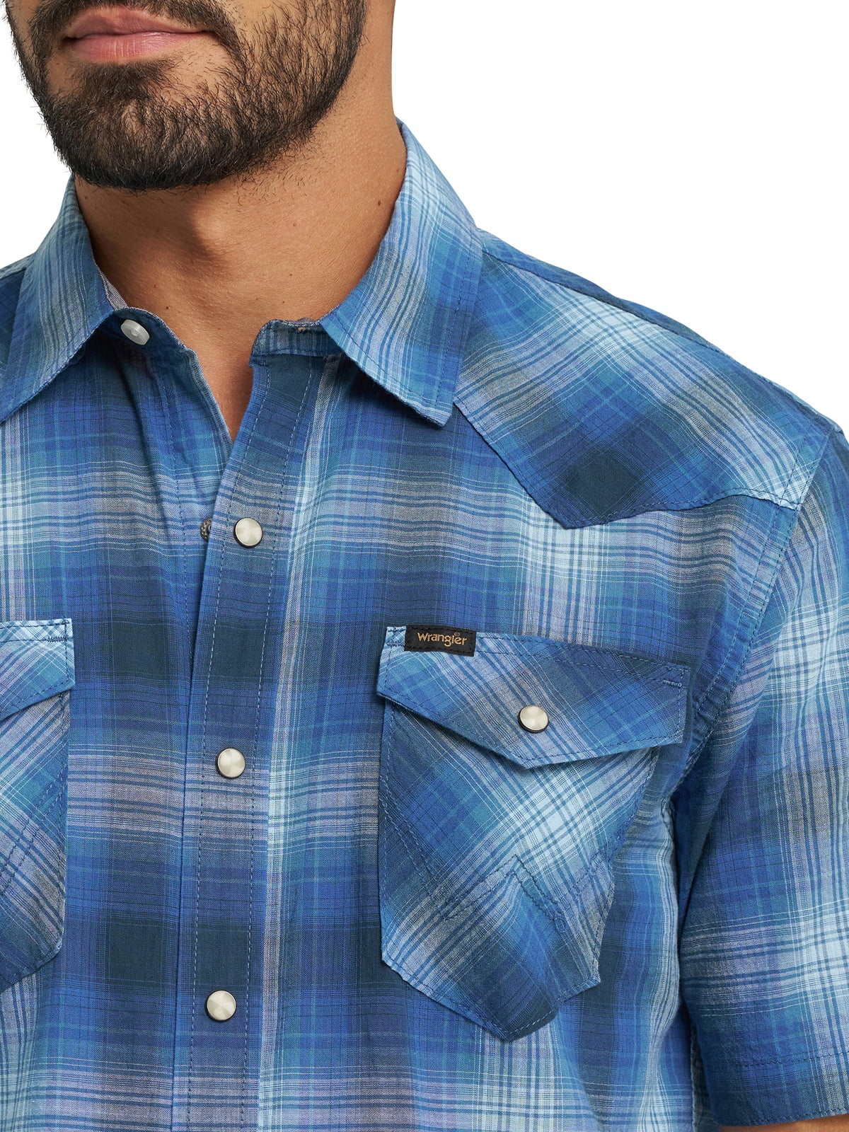 Wrangler® Men's Premium Short Sleeve Plaid Shirt, Sizes S-2XL
