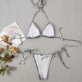 thumbnail image 5 of Afdoent Women's Bikini Sets 2026 New Gold Velvet Strap Bikini Split Swimsuit Bathing Suit 2026 Summer Beachwear, 5 of 8