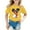 Yellow, variant on WOYY Toddler Girls Cartoon Print Short Sleeve T-Shirt Cotton Crew Neck T Shirt, Sizes 3-14