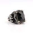 thumbnail image 2 of 925 Sterling Silver Ring For Men Black Natural Zircon Stone Jewelry Fashion Vintage Gift Onyx Aqeq Accessories Rings All Size, 2 of 3