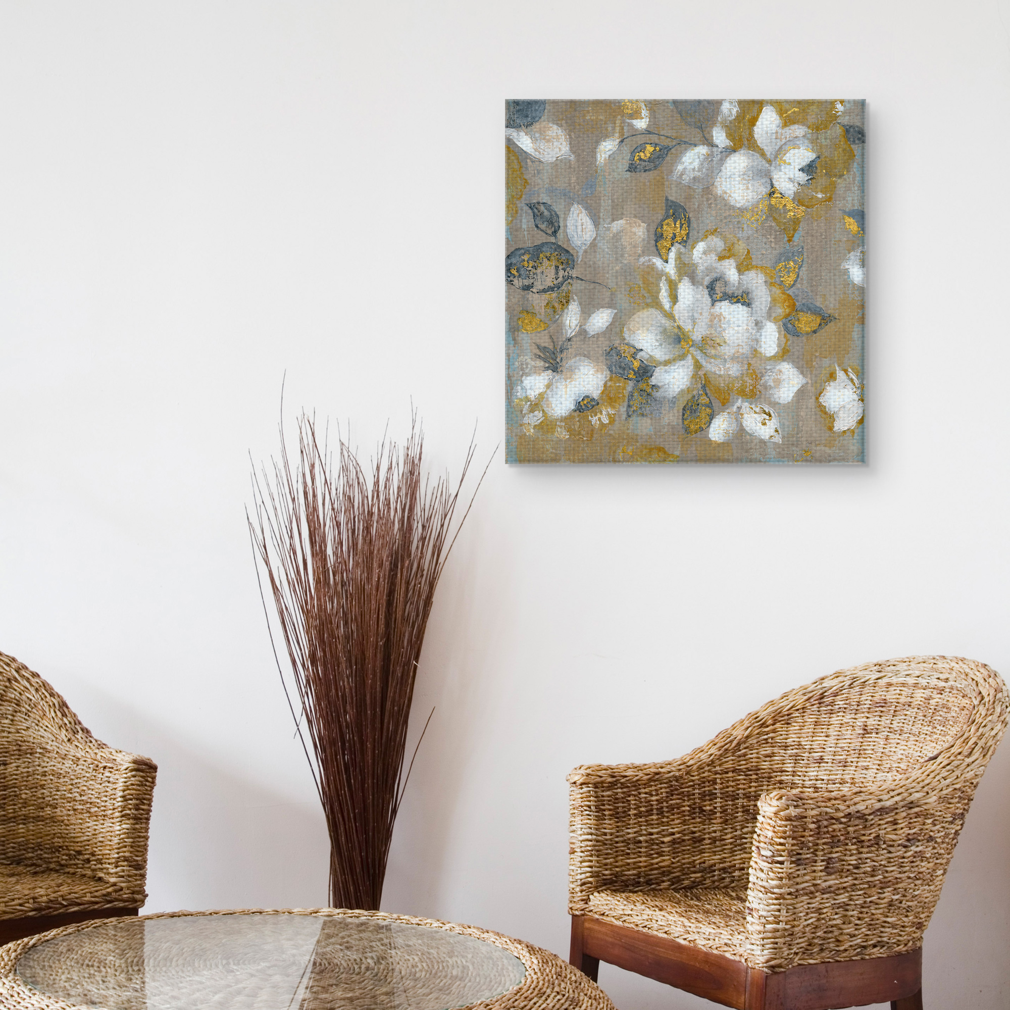 Masterpiece Art Gallery Honey Garden Flowers By Tava Studios Canvas Art Print 24" x 24"