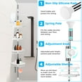 thumbnail image 3 of chdqwer 32-122inch Corner Shower Caddy Tension Pole Brown  Rustproof Drill-Free Shower Shelves for Bathroom Bathtub Washbasin  Adjustable Shower Organizer with 4 Tier Patent Stable Shelve, 3 of 13