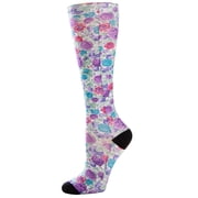 Celeste Stein Graduated Compression Knit Socks, Regular Calf, 8-15mmHg, Lavender Haze with Black Heel and Toe