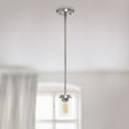 thumbnail image 5 of 5.75" Essential Modern Farmhouse Adjustable 1-Light Cylindrical Clear Glass Hanging Ceiling Pendant, Brushed Nickel, 5 of 8
