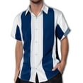 thumbnail image 2 of Men's Summer Fashion Beach Short Sleeved Shirt - Double Color Striped, Button Closure, 2 of 4