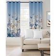 thumbnail image 3 of Blackout Curtains for Bedroom, Blue Ombre Butterfly Room Darkening Window Drapes for Living Room, Pastoral Farmhouse Butterflies Thermal Insulated Grommet Curtains, 27.5x39 inch, 2 Panels, 3 of 9