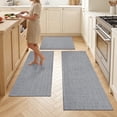 thumbnail image 5 of Findosom 3pc Kitchen Rug Set,Non-Slip Washable Kitchen Rug and Mat Stain Resistant Low Pile Durable Kitchen Mats For Sink,Hallway,Entryway 20"x32"+20"x47"+20"x59" Gray, 5 of 10