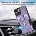 thumbnail image 5 of ELEHOLD Wallet Case for iPhone 14 Pro Max 6.7" with Card Holder 360° Rotation Ring Holder Stand Function Shockproof Anti-Scratch Protective Luxury Leather Purse Case, Purple, 5 of 8