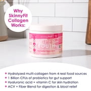 SkinnyFit Super Youth Collagen with Probiotics & Hyaluronic Acid for Anti-Aging & Gut Health, Tropical Punch Flavor, 14 Servings