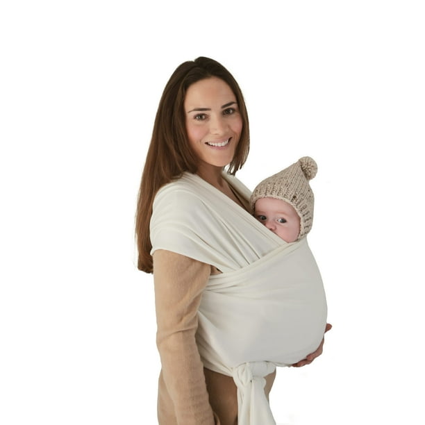 portabebés mushie | 100% Algodón Orgánico | Portabebés para recién nacidos y bebés de 8 a 35 libras (marfil)