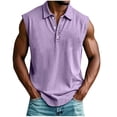 thumbnail image 2 of Men's Sleeveless T-Shirts Casual Collared Workout Tank Tops Summer V Neck Lightweight Breathable Loungewear, 2 of 6