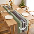 thumbnail image 3 of Nautical Anchor Table Runner - 60 Inch Long, Kitchen Dining Table Runner Dresser Scarves, Farmhouse Sage Green Brown Wooden Grain Farmhouse Decor for Coffee Tables Wedding Party Banquet, 3 of 8