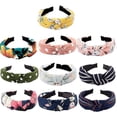 thumbnail image 1 of UBIUO 10 pcs Bow Knot Headband Floral Twist Turban Headband Cross Knot Wide Headbands Bandana Hair Accessories for Women10 Colors, 1 of 4