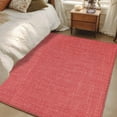 thumbnail image 5 of Vintage Coral Red Large Area Rugs for Bedroom Living Room, Soft Non Slip Carpet Bedside Rug, Farmhouse Retro Solid Color Linen Texture Rectangular Floor Cover Kitchen Accent Rug 3'x5' for Office, 5 of 9