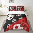 thumbnail image 2 of Eosebridal Soccer Comforter Set King Size 7 Pieces Football Games Red Bedding Set Sports Theme Bed in a Bag with Comforter,Sheets, 2 of 5
