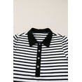 thumbnail image 5 of Casual White Stripe Button-Front Mini Dress for Women Daily Wear | L, 5 of 12