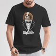 thumbnail image 2 of The Dogfather Cavalier King Charles Spaniel Graphic Tee Unisex Adult Cotton Casual Dog Dad Gift for Pet Lovers, Walks or Everyday Wear, Size 4XL, Color Black, 2 of 3