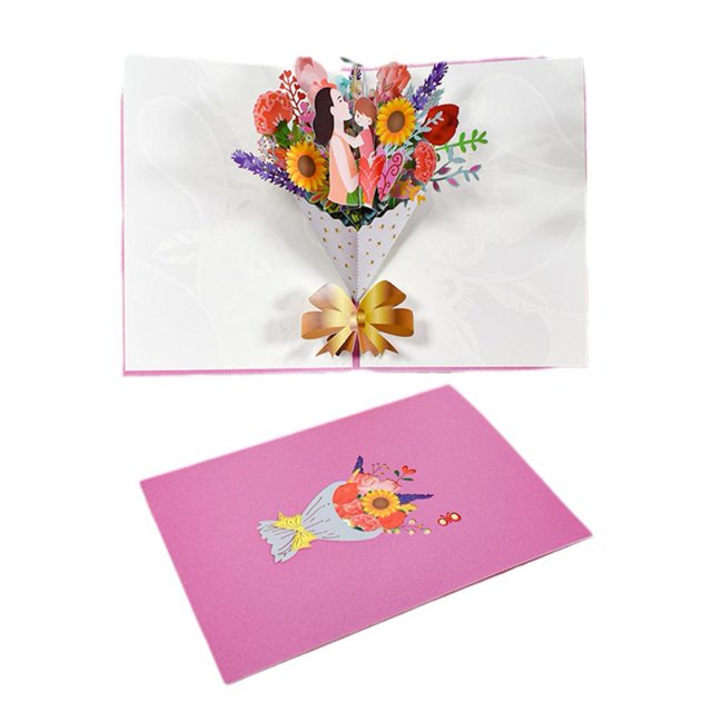 Tarjeta de felicitación del día de la madre Feliz día de la madre Tarjeta 3D Regalo sorpresa para mamá Regalos significativos y cálidos (estilo 2) Sincero Hogar