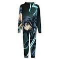thumbnail image 5 of Demon Slayer Muichiro Tokito Women Men Pajamas Zipper Onesie Jumpsuit Hooded One Piece Sleepwear, 5 of 8