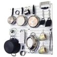 thumbnail image 1 of Wall Control Kitchen Pegboard Organizer Pots and Pans Storage Rack Organization Kit with White Pegboard and White Accessories, 1 of 7