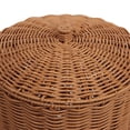 thumbnail image 5 of happimess Ollie Coastal Contemporary Resin 4.7-Gallon Tapered Round Wicker Waste Basket with Lid, Brown (Set of 2), 5 of 6