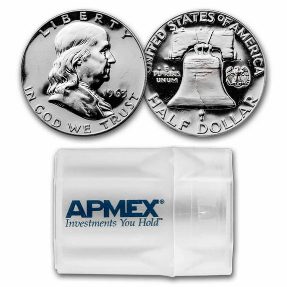 90% Silver Franklin Halves $10 20-Coin Roll Proof