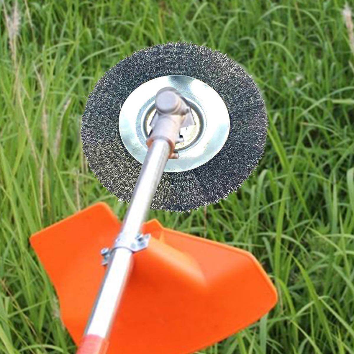 2 Pcs 8'' Nylon Wheel Brush Trimmer 1'' Install Hole Weeding Brush Grass Eater