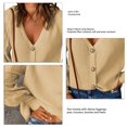 thumbnail image 4 of V Neck Button Down SweaterPolyester Fiber Button Down Sweater Pure Color Casual Comfort For Woman For Casual For Party ANGGREK Otros, 4 of 5