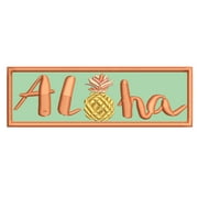Aloha Hawaiian Pineapple - 4" - Iron-On or Sew-On Embroidered Patch Novelty Applique - Nature Animals Wildlife Trails Mountains Beaches Volcanoes Islands - Vacation Travel Tourist Souvenir