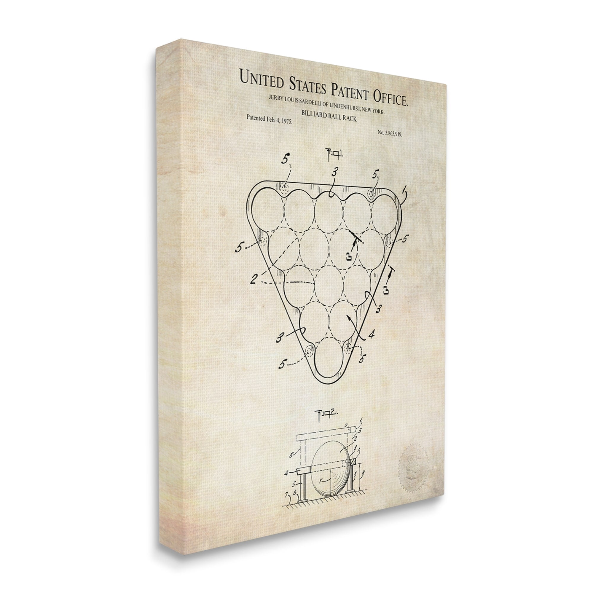 Stupell Industries Vintage Billiards Pool Game Diagram Blueprint Design Canvas Wall Art, 24 x 30, Design by Karl Hronek