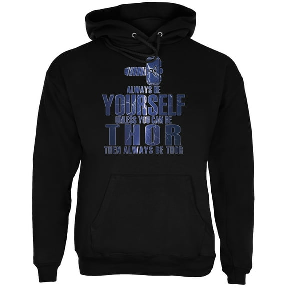 Old Glory Mens Always Be Yourself Thor Long Sleeve Graphic Hoodie
