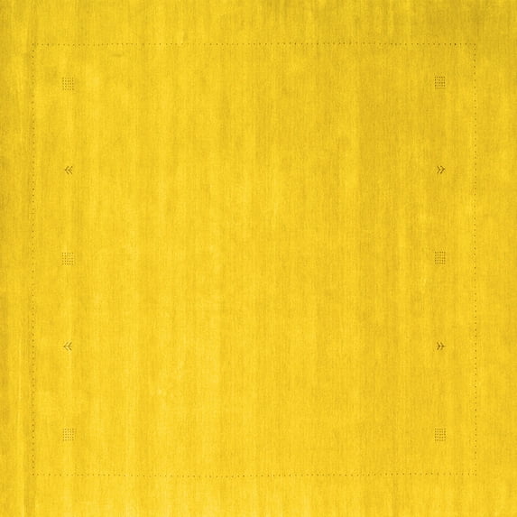 Ahgly Company Indoor Square Solid Yellow Modern Area Rugs, 4' Square