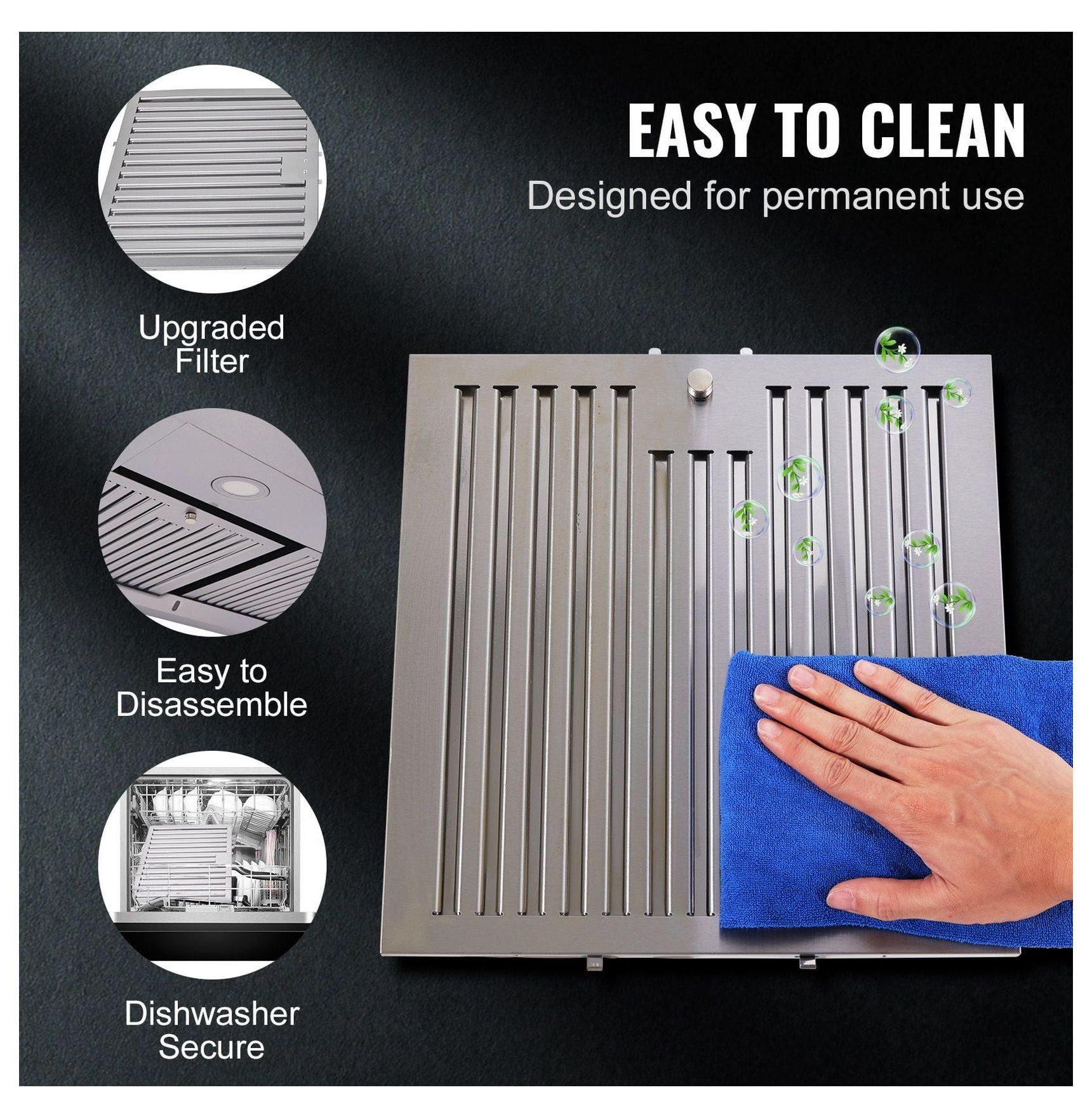 Under Cabinet Range Hood 30 Inch, Ductless Kitchen Vent with Filters
