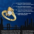 thumbnail image 2 of Gem Stone King 18K Yellow Gold Plated Silver Yellow Citrine White Moissanite and White Diamond Ring for Women (1.48 Cttw, Heart Shape 6MM, Gemstone November Birthstone, Size 5), 2 of 6
