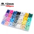 thumbnail image 2 of LOFCA, 12mm, 100 Uds., cuentas de silicona, mordedor redondo, collar de lactancia para bebés, Clip para chupete, cuidado bucal, libre de BPA, grado alimenticio colorido Tan Jianjun  unisex, 2 of 2