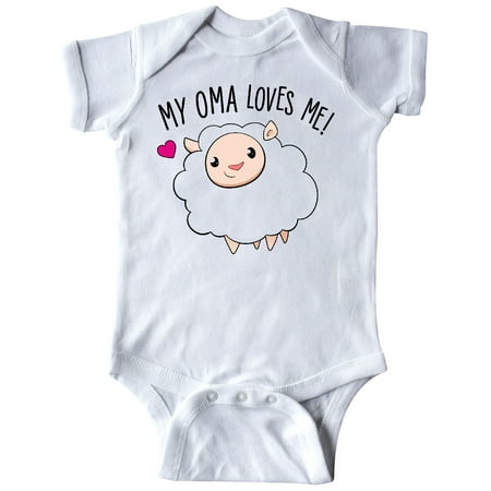 

Inktastic My Oma Loves Me- cute sheep Gift Baby Boy or Baby Girl Bodysuit